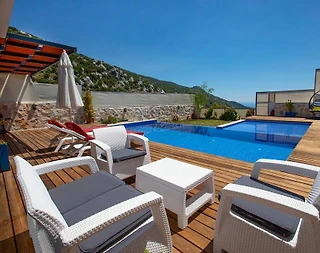 Kaş İslamlar'da Harika Deniz Manzaralı, Özel Havuzlu, Jakuzili Villa - 5