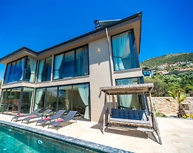 Kaş Yeşilköy'de Doğa ve Dağ Manzaralı, Özel Havuzlu, Kiralık Villa - 3