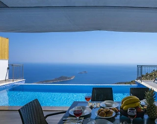 Kaş Bezirgan'da Muhteşem Deniz Manzaralı, Özel Havuzlu, 3+1 Villa - 1