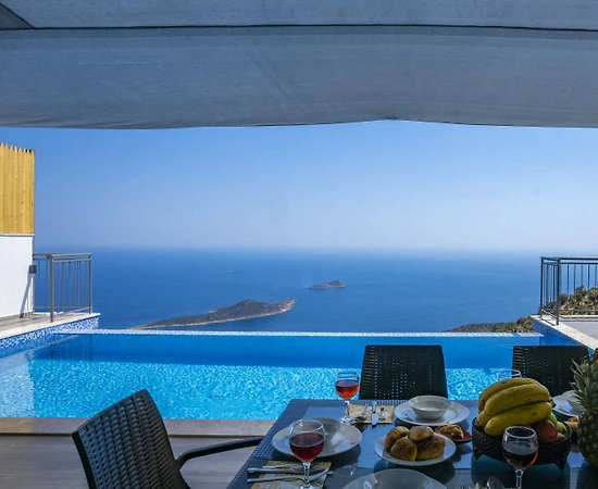 Kaş Bezirgan'da Muhteşem Deniz Manzaralı, Özel Havuzlu, 3+1 Villa - 1