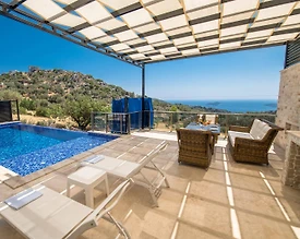 Kaş Bezirgan'da Eşsiz Deniz Manzaralı, Özel Havuzlu, Lüks Villa - 3