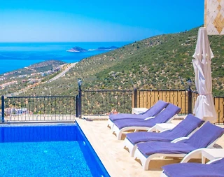 Kalkan Akbel'de Deniz Manzaralı, Özel Havuzlu, Korunaklı Villa - 1
