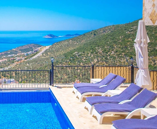 Kalkan Akbel'de Deniz Manzaralı, Özel Havuzlu, Korunaklı Villa - 1