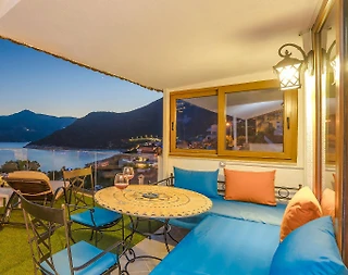 Kaş Kalkan'da Deniz Manzaralı, Özel Havuzlu, Taş Mimarili Villa - 5