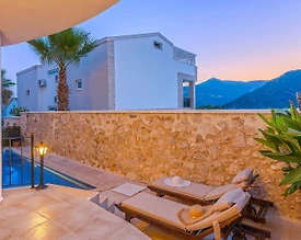 Kaş Kalkan'da Deniz Manzaralı, Özel Havuzlu, Taş Mimarili Villa - 3