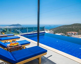 Kaş İslamlar'da Muhteşem Deniz Manzaralı, Özel Havuzlu, Jakuzili Villa - 4