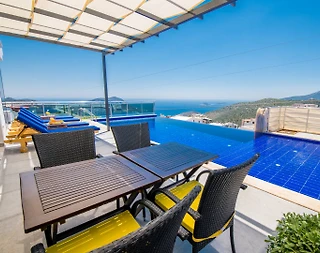 Kaş İslamlar'da Muhteşem Deniz Manzaralı, Özel Havuzlu, Jakuzili Villa - 2