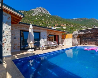Kaş İslamlar'da Taş Mimarili, Özel Havuzlu, Konforlu Villa - 4