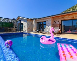 Kaş İslamlar'da Taş Mimarili, Özel Havuzlu, Konforlu Villa - 2