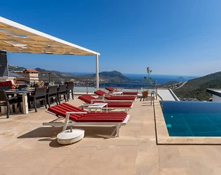 Kaş İslamlar'da Muhteşem Manzaralı, Özel Havuzlu, Lüks Villa - 5