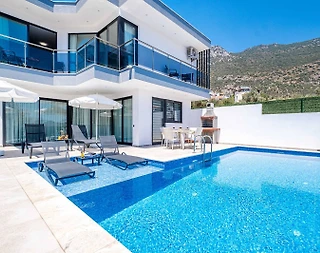 Kaş Kalkan'da Ferah Manzaralı, Özel Havuzlu, Jakuzili, Kiralık Villa  - 5