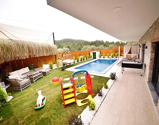 Kalkan Akbel'de Doğanın Kalbinde, Özel Havuzlu, Taş Villa - 4