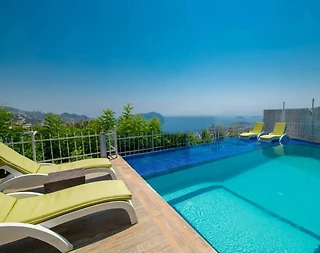 Kalkan Akbel'de Göz Alıcı Deniz Manzaralı, Özel Havuzlu, Kiralık Villa - 5
