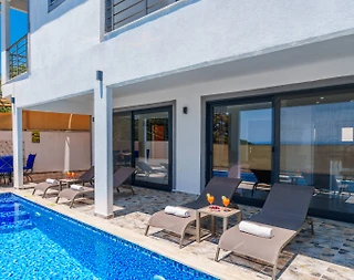 Kalkan Akbel'de Göz Alıcı Deniz Manzaralı, Özel Havuzlu, Kiralık Villa - 5