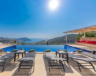 Kalkan Akbel'de Muazzam Deniz Manzaralı, Özel Havuzlu, Modern Villa - 2