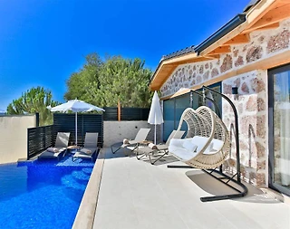 Kaş İslamlar'da Benzersiz Deniz Manzaralı, Özel Havuzlu, Kiralık Villa - 4