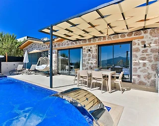 Kaş İslamlar'da Benzersiz Deniz Manzaralı, Özel Havuzlu, Kiralık Villa - 3