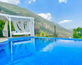 Kalkan Akbel'de Taş Mimarili, Sonsuzluk Havuzlu, Kiralık Villa - 4