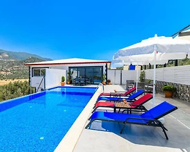 Kalkan Bezirgan'da Deniz Manzaralı, Özel Havuzlu, Jakuzili Villa - 2