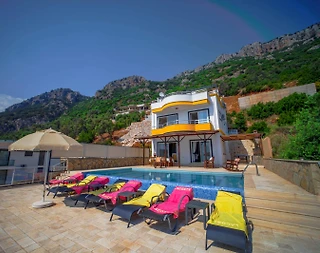 Kaş Bezirgan'da Harika Deniz Manzaralı, Özel Havuzlu, Jakuzili Villa - 5