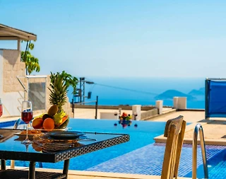 Kaş Bezirgan'da Enfes Deniz Manzaralı, Özel Havuzlu, Balayı Villası - 2