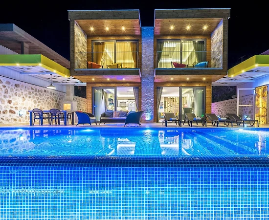 Kaş Bezirgan'da Eşsiz Deniz Manzaralı, Özel Havuzlu, 4 Kişilik Villa - 1