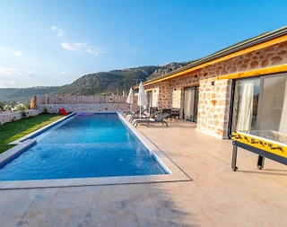 Kaş Çayköy'de Yemyeşil Bahçeli, Özel Havuzlu, Şık Tatil Villası - 5