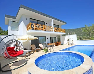 Kalkan İkizce'de Muhteşem Dağ Manzaralı, Özel Havuzlu, Şık Villa - 1