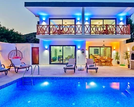Kalkan İkizce'de Muhteşem Dağ Manzaralı, Özel Havuzlu, Şık Villa - 3