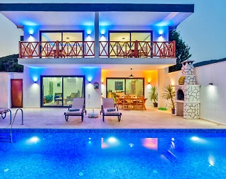 Kalkan İkizce'de Muhteşem Dağ Manzaralı, Özel Havuzlu, Şık Villa - 3