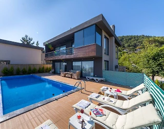 Kaş İslamlar'da Doğa Manzaralı, Özel Havuzlu, Jakuzili, Şık Villa - 4