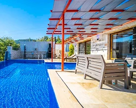 Kaş İslamlar'da Otantik Mimarili, Özel Sonsuzluk Havuzlu, Taş Villa - 2