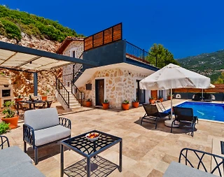 Kaş İslamlar'da Doğanın Kalbinde, Korunaklı Özel Havuzlu, Taş Villa - 3