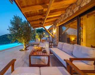 Kalkan Kalamar'da Denize Sıfır, Özel Plajlı ve Özel Havuzlu, Kiralık Villa - 4