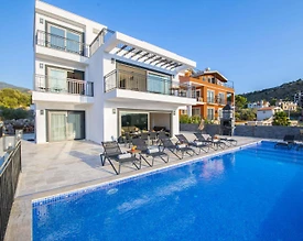 Kalkan Kışla'da Muhteşem Deniz Manzaralı, Sonsuzluk Havuzlu, Kiralık Villa - 2