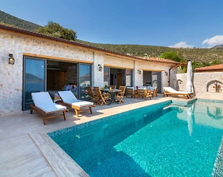 Kaş Kalkan'da Deniz Manzaralı, Özel Havuzlu, Lüks Villa - 5