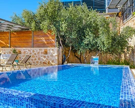 Kalkan Kördere'de Deniz Manzaralı, Özel Açık ve Kapalı Havuzlu Villa - 2