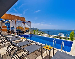 Kalkan Kördere'de Deniz Manzaralı, Özel Havuzlu, 5 Kişilik Villa - 2