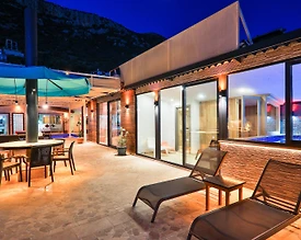 Kalkan Kördere'de Deniz Manzaralı, Özel Havuzlu, Saunalı Villa - 3