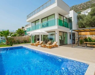 Kalkan Kördere'de Enfes Deniz Manzaralı, Sonsuzluk Havuzlu, Şık Villa - 3