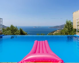 Kalkan Kördere'de Deniz Manzaralı, Özel Havuzlu, Balayı Villası - 3