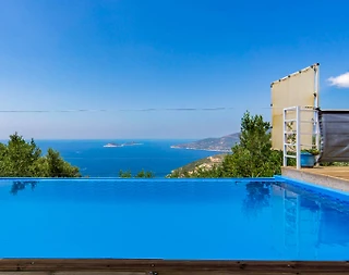 Kalkan Kördere'de Deniz Manzaralı, Özel Havuzlu, Balayı Villası - 5