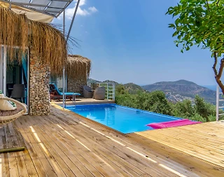 Kalkan Kördere'de Deniz Manzaralı, Özel Havuzlu, Balayı Villası - 1