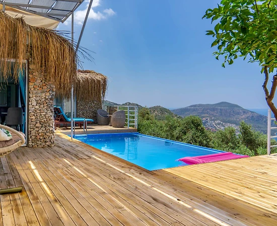 Kalkan Kördere'de Deniz Manzaralı, Özel Havuzlu, Balayı Villası - 1