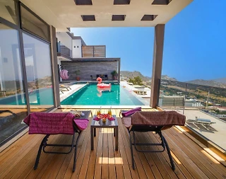 Kalkan Kördere'de Muhteşem Manzaralı, Özel Havuzlu, Saunalı Villa - 5