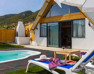 Kalkan Sarıbelen'de Doğa İçerisinde, Özel Havuzlu, Jakuzili Bungalov - 5