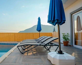 Kaş Sarıbelen'de Doğa Manzaralı, Özel Havuzlu, Jakuzili Villa - 5