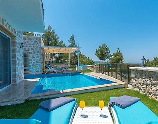 Kaş Üzümlü'de Enfes Doğa'da, Özel Havuzlu, Taş Villa - 5