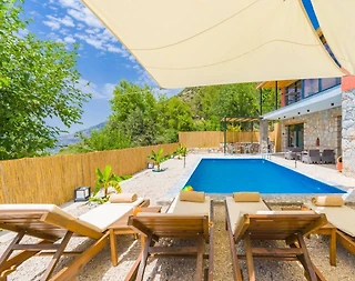 Kaş Üzümlü'de Çekirdek Ailelere Uygun, Özel Havuzlu, Modern Villa - 5