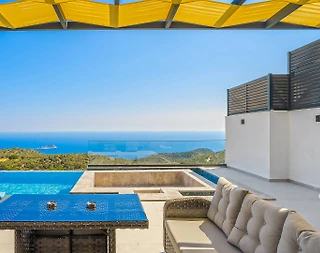 Kaş Bezirgan'da Enfes Deniz Manzaralı, Özel Havuzlu, Lüks Kiralık Villa - 3